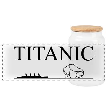 titanic - Boîte à biscuits avec couvercle en bois - blanc - Devant