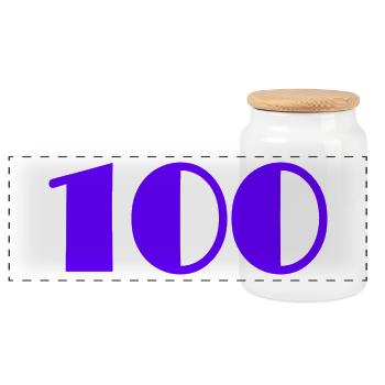 100. 100 ANS. 100e ANNIVERSAIRE. ANNIVERSAIRE - Boîte à biscuits avec couvercle en bois - blanc - Devant