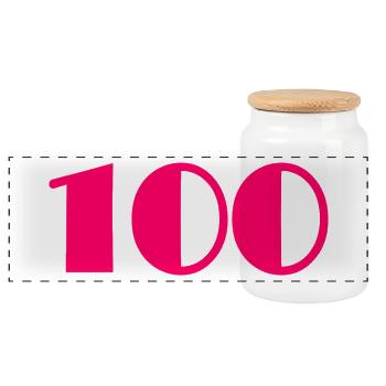 100. 100 ANS. 100e ANNIVERSAIRE. ANNIVERSAIRE - Boîte à biscuits avec couvercle en bois - blanc - Devant