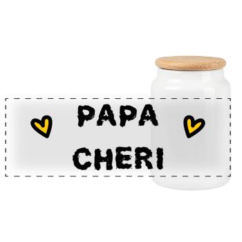 BONNE FÊTE PAPA. PAPA. FÊTE DES PÈRES. PÈRE - Boîte à biscuits avec couvercle en bois - blanc - Devant