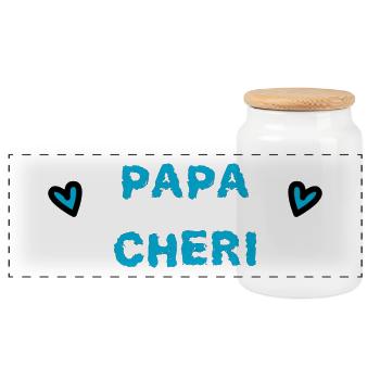 BONNE FÊTE PAPA. PAPA. FÊTE DES PÈRES. PÈRE - Boîte à biscuits avec couvercle en bois - blanc - Devant