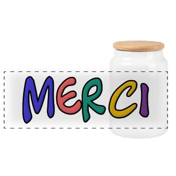 MAÎTRESSE. MAITRE. MERCI. MERCI MAÎTRESSE - Boîte à biscuits avec couvercle en bois - blanc - Devant