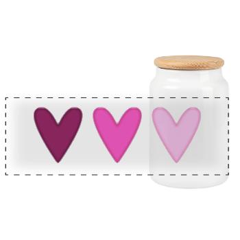 HEART. HEARTS. SAINT VALENTINE. LOVE. LOVE. COUPLE. - Panoramic Cookie Jar with Wooden Lid - white - Front