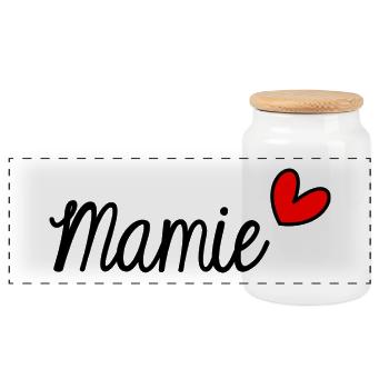 NOËL. ANNEE. ANNIVERSAIRE. RETRAITE. PAPA. MAMAM. - Boîte à biscuits avec couvercle en bois - blanc - Devant