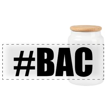 BAC. BACCALAUREAT. BREVET. DNB. EXAMEN. BRAVO - Boîte à biscuits avec couvercle en bois - blanc - Devant