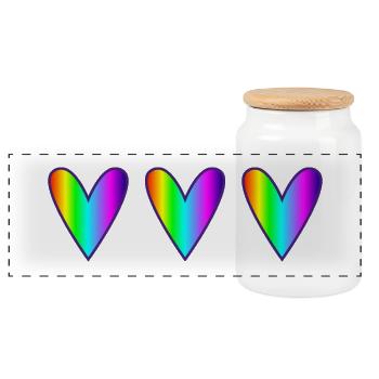 CŒUR. CŒURS. SAINT VALENTIN. LOVE. AMOUR. COUPLE - Boîte à biscuits avec couvercle en bois - blanc - Devant