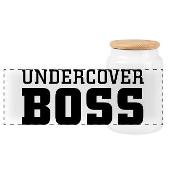 Undercover Boss - Panorama Keksdose mit Holzdeckel - Weiß - Vorne