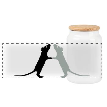 Rats - Boîte à biscuits avec couvercle en bois - blanc - Devant