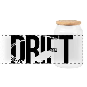 drift - Panoramic Cookie Jar with Wooden Lid - white - Front