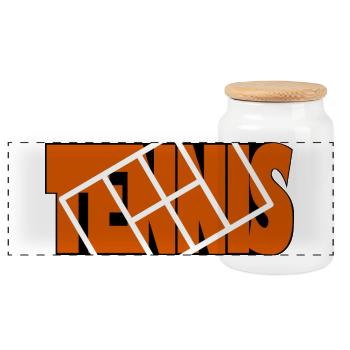 Tennis Orange Frame Dynamisches Raster - Panorama Keksdose mit Holzdeckel - Weiß - Vorne