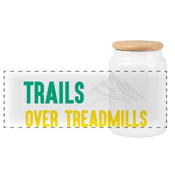 Trail Running - Sentiers sur tapis roulants - Boîte à biscuits avec couvercle en bois - blanc - Devant