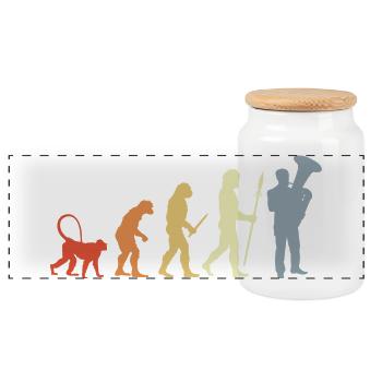 Évolution du tubiste - Boîte à biscuits avec couvercle en bois - blanc - Devant