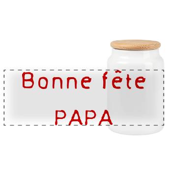 PAPA. VATERTAG. FROHER VATERTAG. ALLES GUTE ZUM GEBURTSTAG. - Panorama Keksdose mit Holzdeckel - Weiß - Vorne