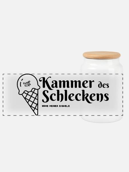 Kammer des Schleckens - Panorama Keksdose mit Holzdeckel - Weiß