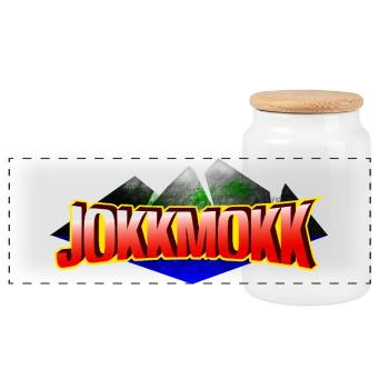 Jokkmokk - Panoramic Cookie Jar with Wooden Lid - white - Front