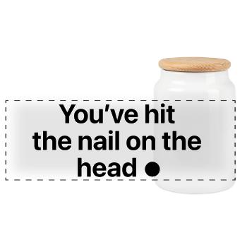 You've hit the nail on the head - Panorama Keksdose mit Holzdeckel - Weiß - Vorne