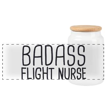 Flight Nurse Badass Luftrettung - Panorama Keksdose mit Holzdeckel - Weiß - Vorne