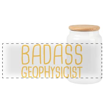 Geophysicist Badass Geophysics - Panorama Keksdose mit Holzdeckel - Weiß - Vorne