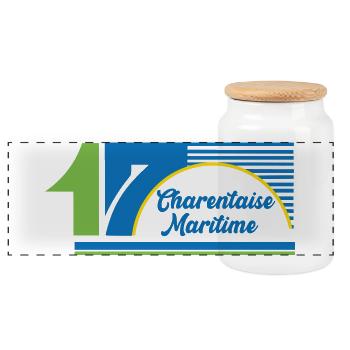 Charentaise Maritime - Boîte à biscuits avec couvercle en bois - blanc - Devant