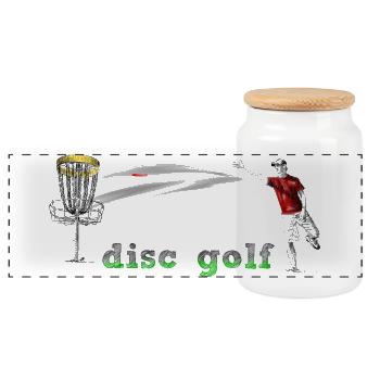 Disc Golf - Panorama Keksdose mit Holzdeckel - Weiß - Vorne