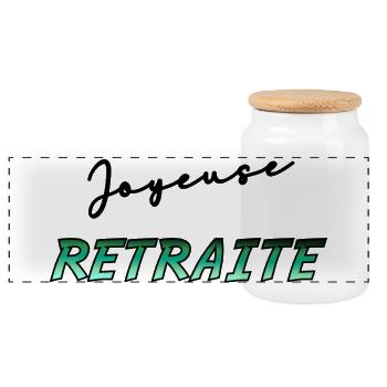 RETRAITE. RETRAITE. RETRAITEE. RETRAITE - Boîte à biscuits avec couvercle en bois - blanc - Devant