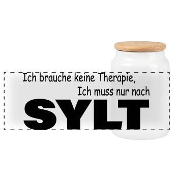 Therapie SYLT - Panorama Keksdose mit Holzdeckel - Weiß - Vorne