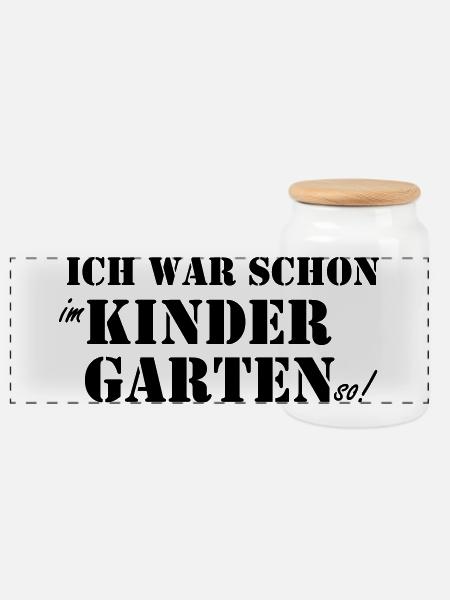Schulanfänger-Kindergarten - Panorama Keksdose mit Holzdeckel - Weiß