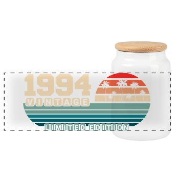 31. Geburtstag 1994 Vintage 1994 Retro Sunset - Panorama Keksdose mit Holzdeckel - Weiß - Vorne