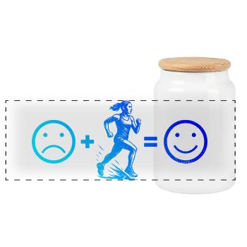 Motif emblématique de la course - Boîte à biscuits avec couvercle en bois - blanc - Devant