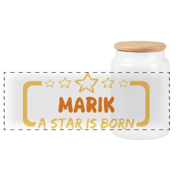 Hero Marik - Panoramic Cookie Jar with Wooden Lid - white - Front
