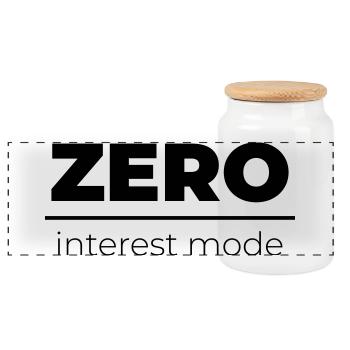 Zero Interest Mode | Minimal Statement - Panoramic Cookie Jar with Wooden Lid - white - Front