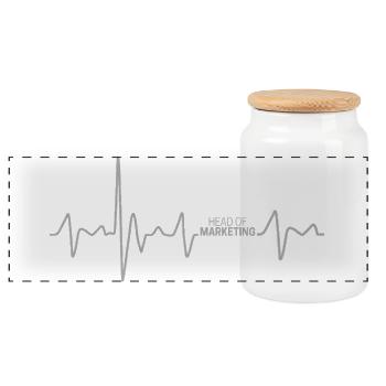 Responsable Marketing Heartbeat Rétro Marketing - Boîte à biscuits avec couvercle en bois - blanc - Devant