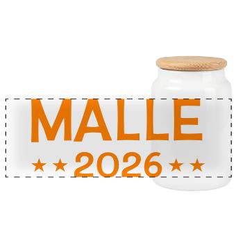 Malle 2026 - Panoramic Cookie Jar with Wooden Lid - white - Front