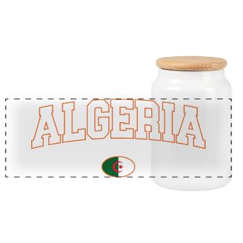 Algérie Drapeau Éclat Vintage - Boîte à biscuits avec couvercle en bois - blanc - Devant