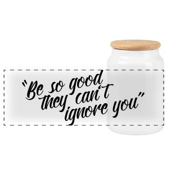 Sois si sage qu’ils ne peuvent pas ignorer ta chemise - Boîte à biscuits avec couvercle en bois - blanc - Devant