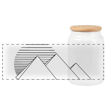 Pyramiden - Panorama Keksdose mit Holzdeckel - Weiß - Vorne