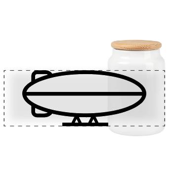 Airship - Panoramic Cookie Jar with Wooden Lid - white - Front