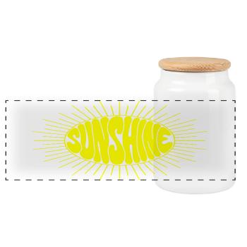 Helle Sonne Helle Typografie - Panorama Keksdose mit Holzdeckel - Weiß - Vorne