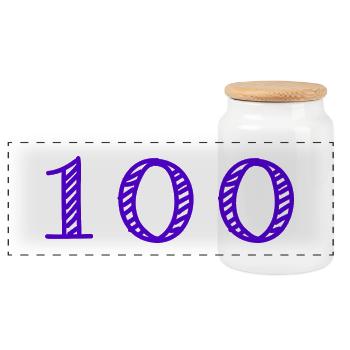 100 ANS. 100e ANNIVERSAIRE. ANNIVERSAIRE 100 ANS. - Boîte à biscuits avec couvercle en bois - blanc - Devant