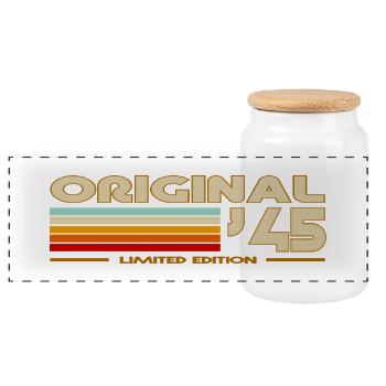 1945 - Panoramic Cookie Jar with Wooden Lid - white - Front