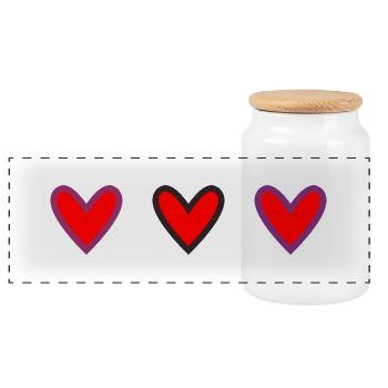 HEART. SAINT VALENTINE. bachelorette party. I LOVE YOU. I LOVE YOU - Panoramic Cookie Jar with Wooden Lid - white - Front