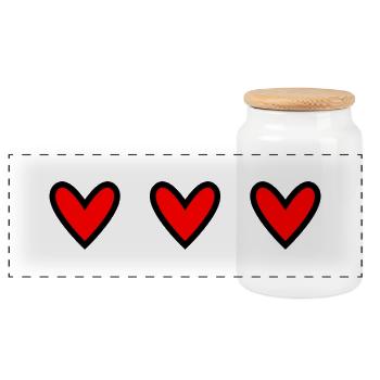 CHRISTMAS. YEAR. ANNIVERSARY. RETIREMENT. FEAST - Panoramic Cookie Jar with Wooden Lid - white - Front
