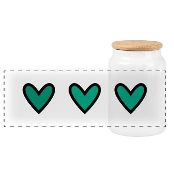 VALENTINE'S DAY. Bachelorette party. I LOVE YOU. I LOVE YOU. LOVE - Panoramic Cookie Jar with Wooden Lid - white - Front