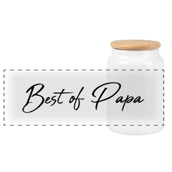 HAPPY FATHER'S DAY. DAD. FATHER'S DAY. FATHER - Panoramic Cookie Jar with Wooden Lid - white - Front