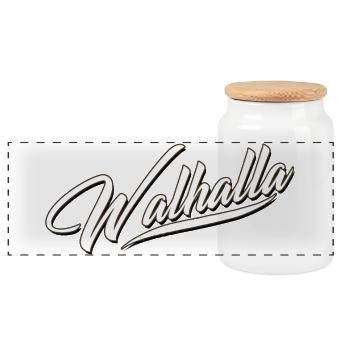 walhalla odin thor wikinger viking sticker shirt - Panorama Keksdose mit Holzdeckel - Weiß - Vorne