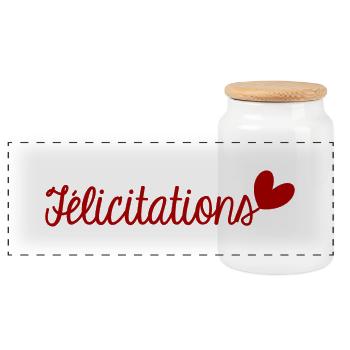 CONGRATULATIONS. WELL DONE. BIRTH. ANNIVERSARY. Ferry - Panoramic Cookie Jar with Wooden Lid - white - Front