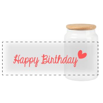 JAHRESTAG. ALLES GUTE ZUM GEBURTSTAG!. ALLES GUTE ZUM GEBURTSTAG!. - Panorama Keksdose mit Holzdeckel - Weiß - Vorne