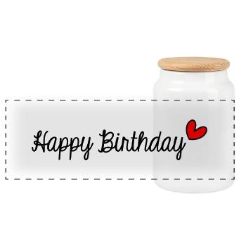 20. 20 YEARS. 20th ANNIVERSARY. 20TH ANNIVERSARY. - Panoramic Cookie Jar with Wooden Lid - white - Front