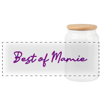 MAMIE. FÊTE DES MÈRES. BONNE FÊTE MAMIE. JE T'AIME - Boîte à biscuits avec couvercle en bois - blanc - Devant