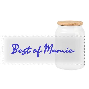 GRANNY. MOTHER's DAY. HAPPY BIRTHDAY GRANNY. I LOVE YOU - Panoramic Cookie Jar with Wooden Lid - white - Front